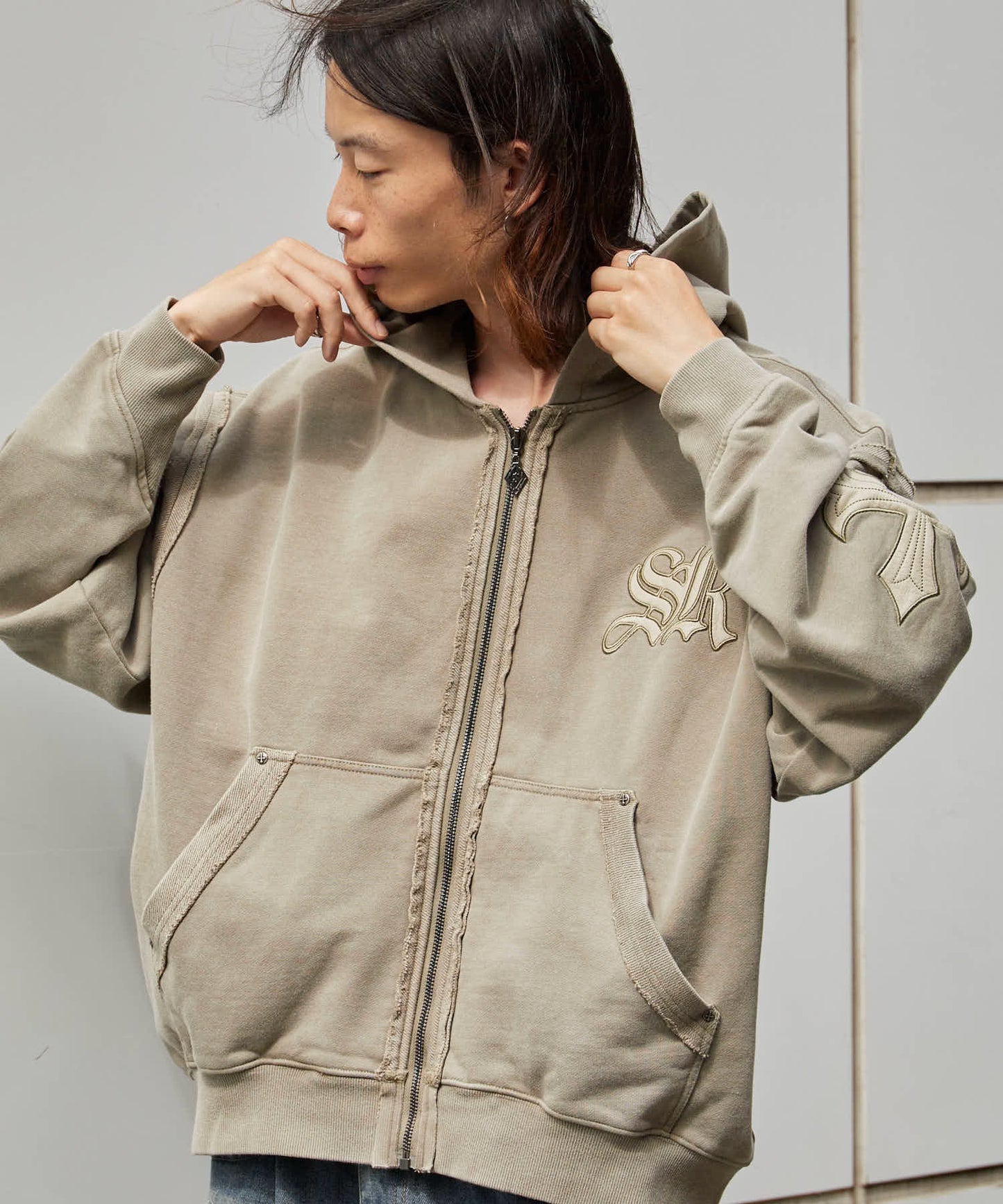 SUPPLIER/サプライヤー Fleur Leather Patch hoodie