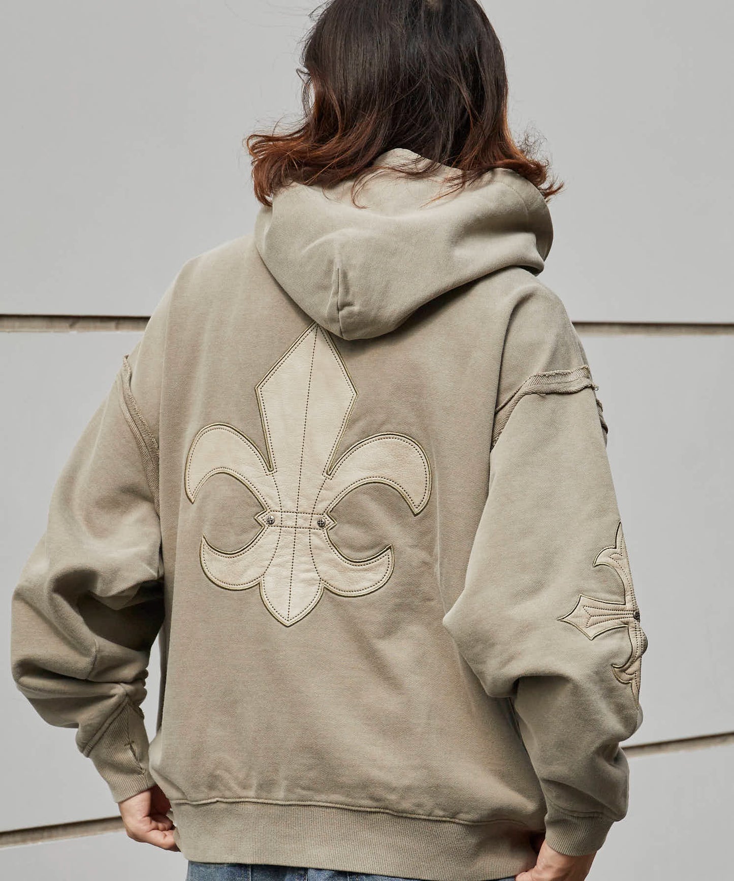 SUPPLIER/サプライヤー Fleur Leather Patch hoodie