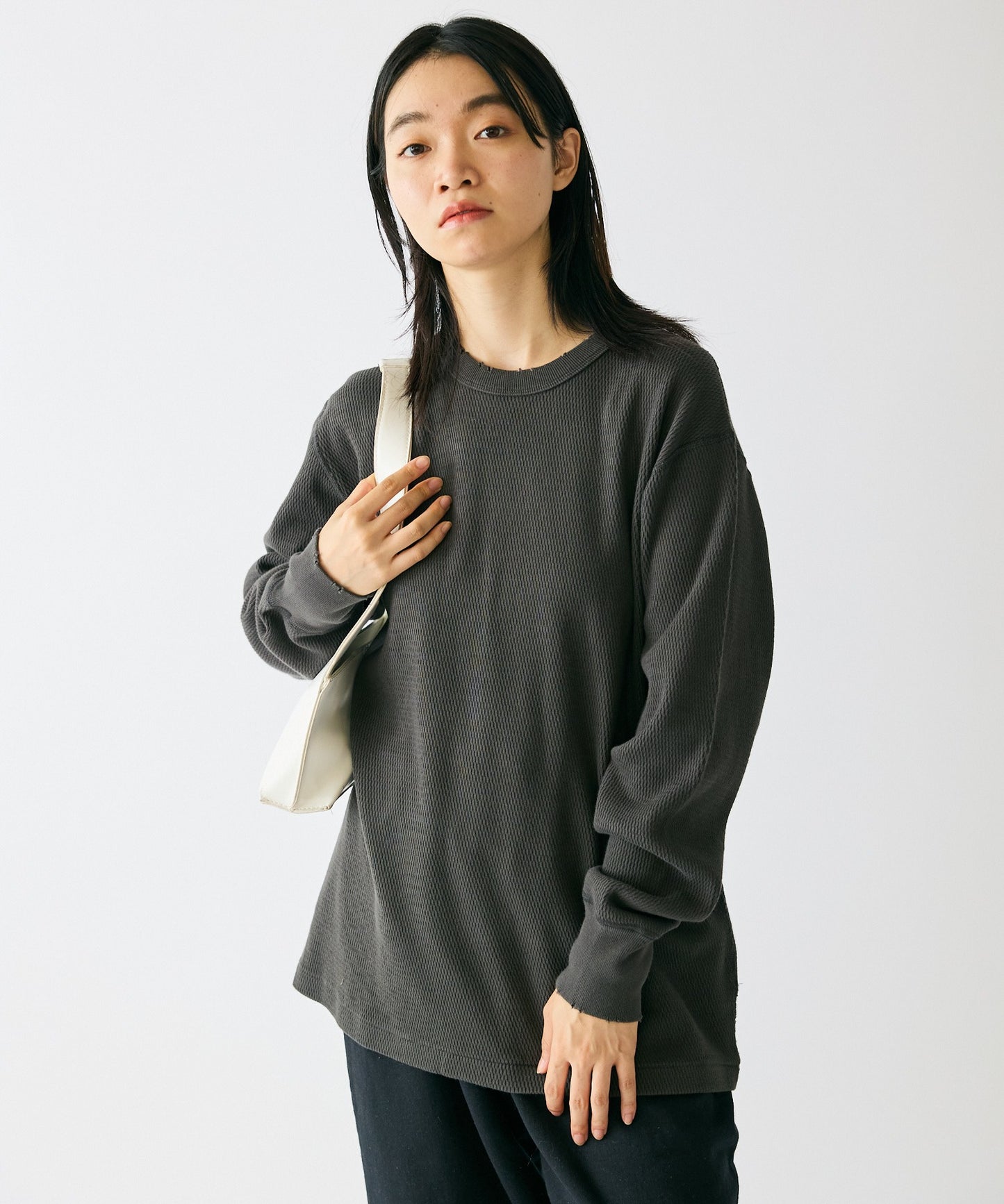 Healthknit / Thermal King Raschel Honeycomb Crew Damage L/S サーマルトップス