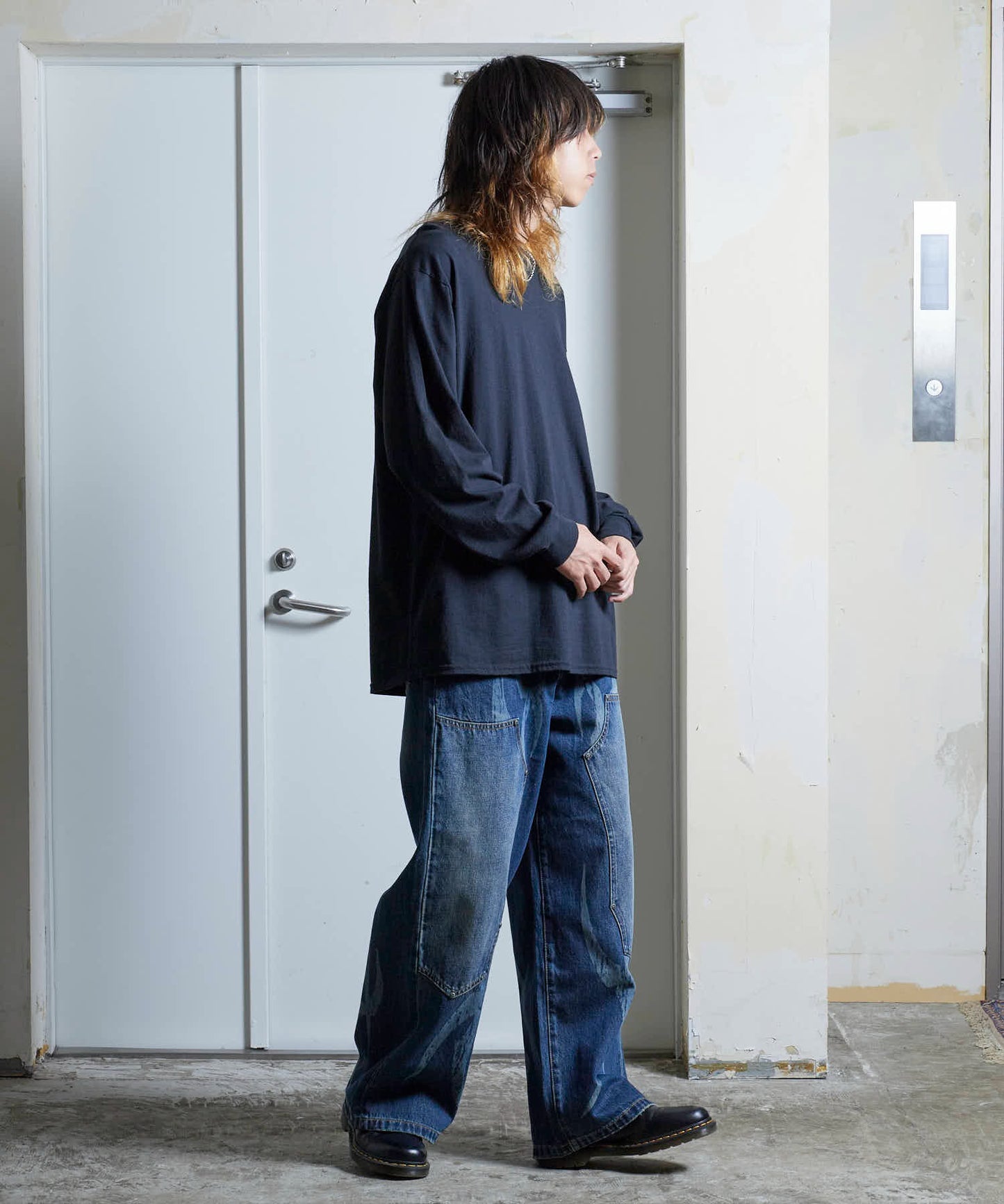 SUPPLIER / Vintage Wash Tribal Double Knee Baggy Jeans