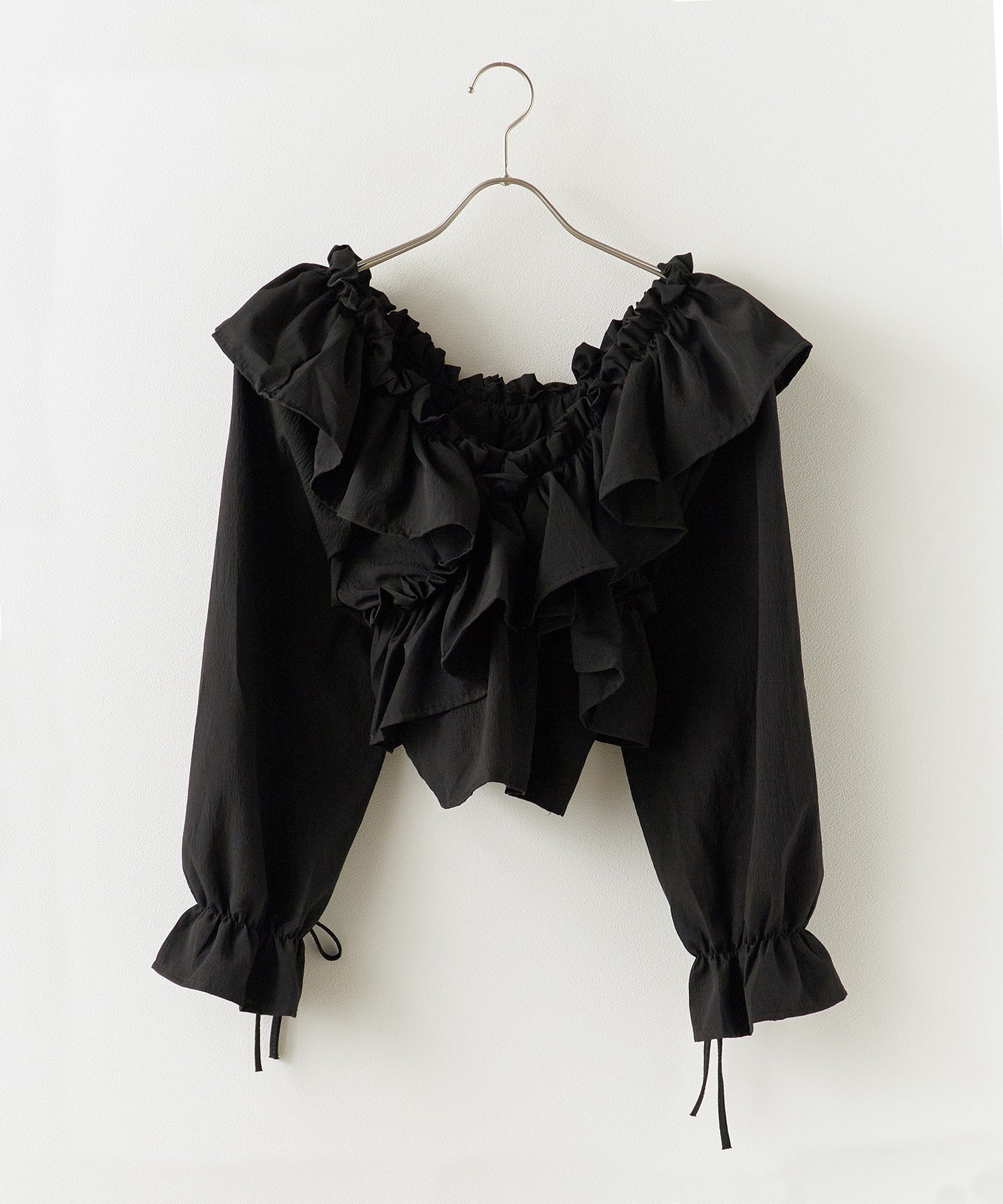 ROOPTOKYO / ショート丈 オフショル クロスリボンブラウス キャンディースリーブ