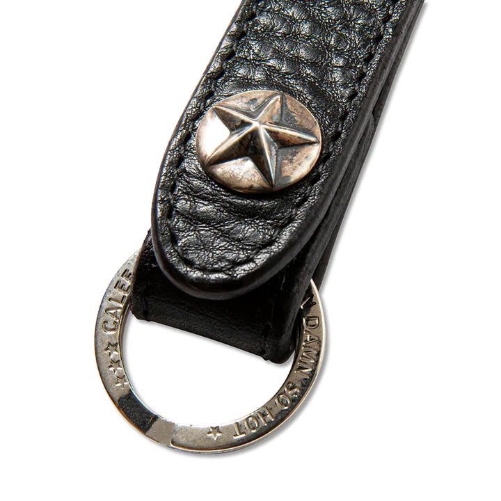 CALEE/キャリー SILVER STAR CONCHO LEATHER KEY RING