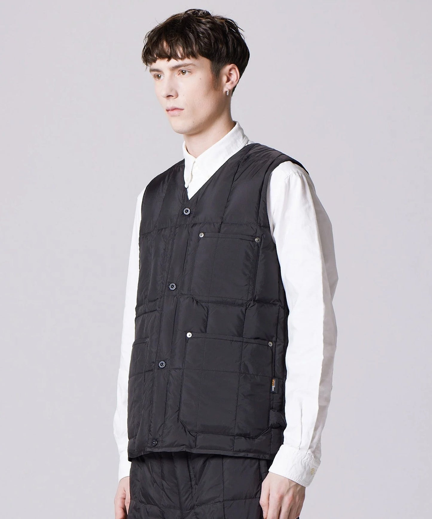 TAION / WORK V-NECK BUTTON DOWN VEST