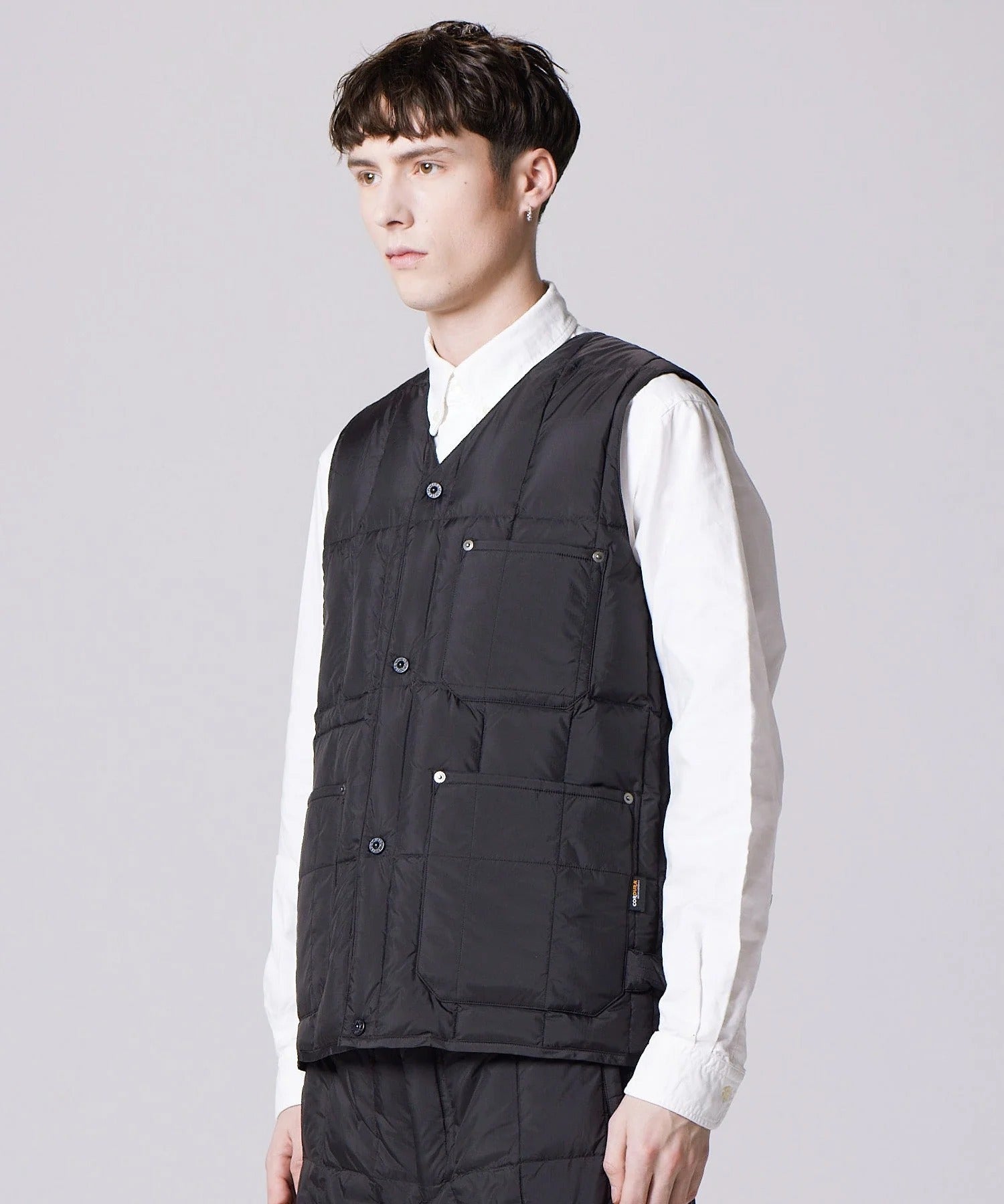 TAION / WORK V-NECK BUTTON DOWN VEST