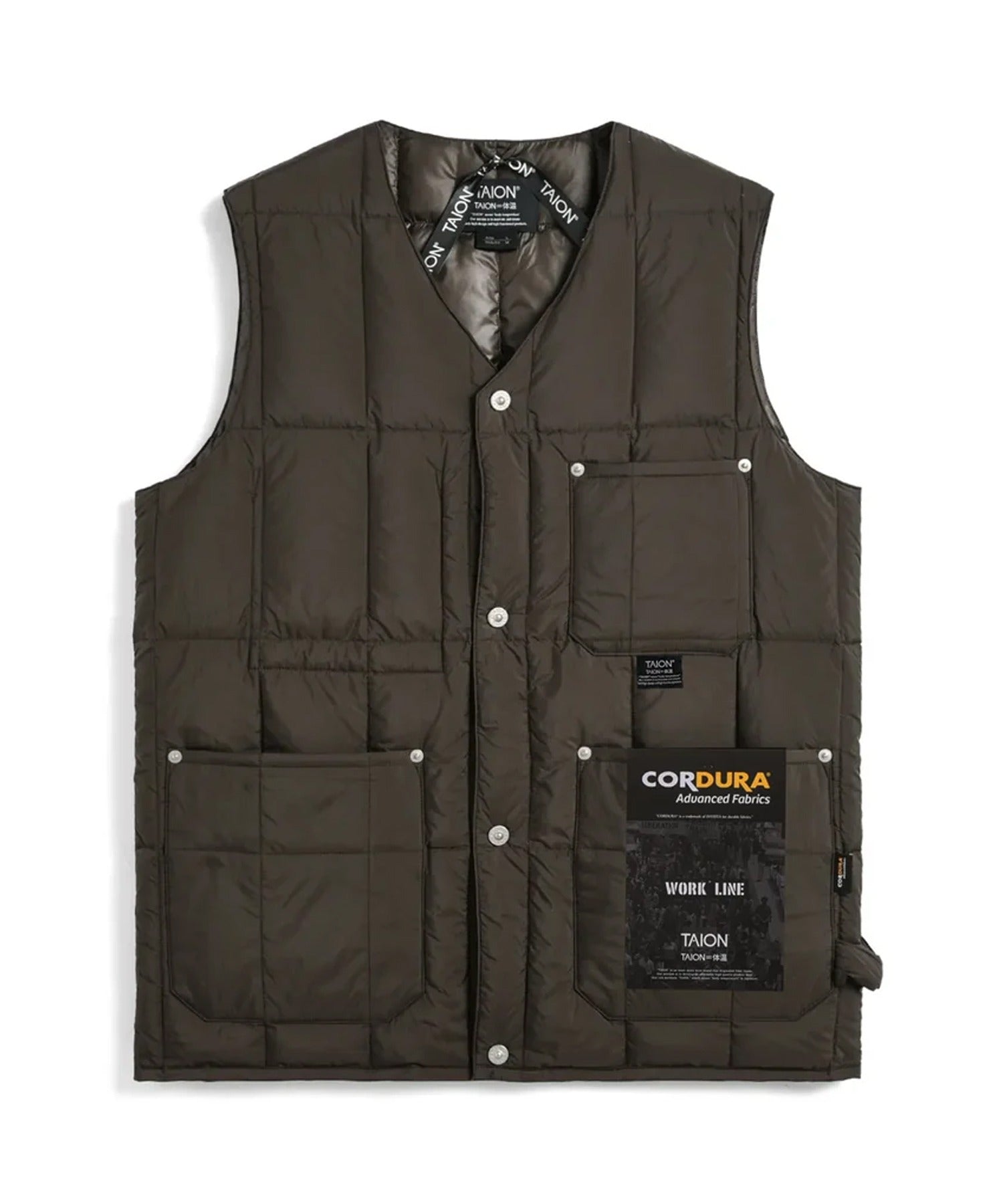 TAION / WORK V-NECK BUTTON DOWN VEST