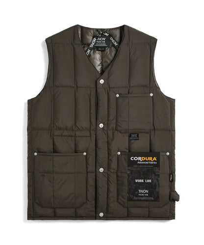 TAION / WORK V-NECK BUTTON DOWN VEST