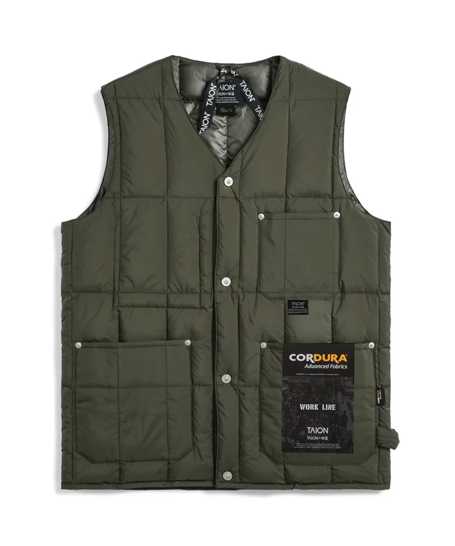 TAION / WORK V-NECK BUTTON DOWN VEST