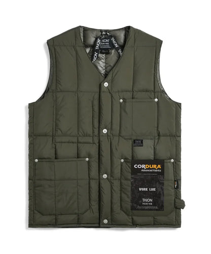 TAION / WORK V-NECK BUTTON DOWN VEST