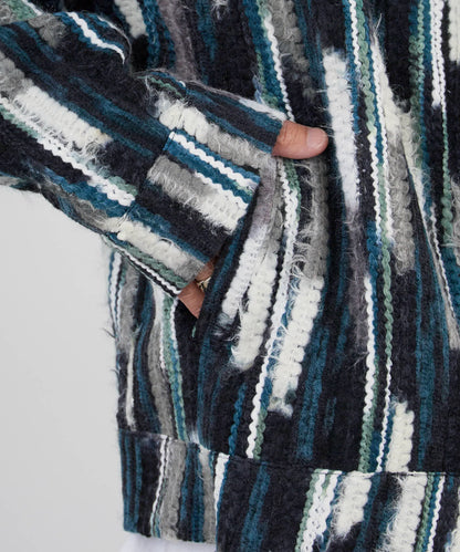 ALL RUNS / ストライプミックスニット ジップアップブルゾン