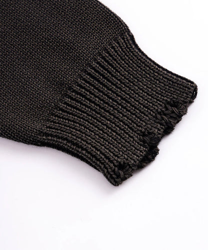 SUPPLIER / Dietressed Multiple Cross Leather patch Crew Knit