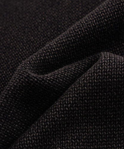 SUPPLIER / Dietressed Multiple Cross Leather patch Crew Knit