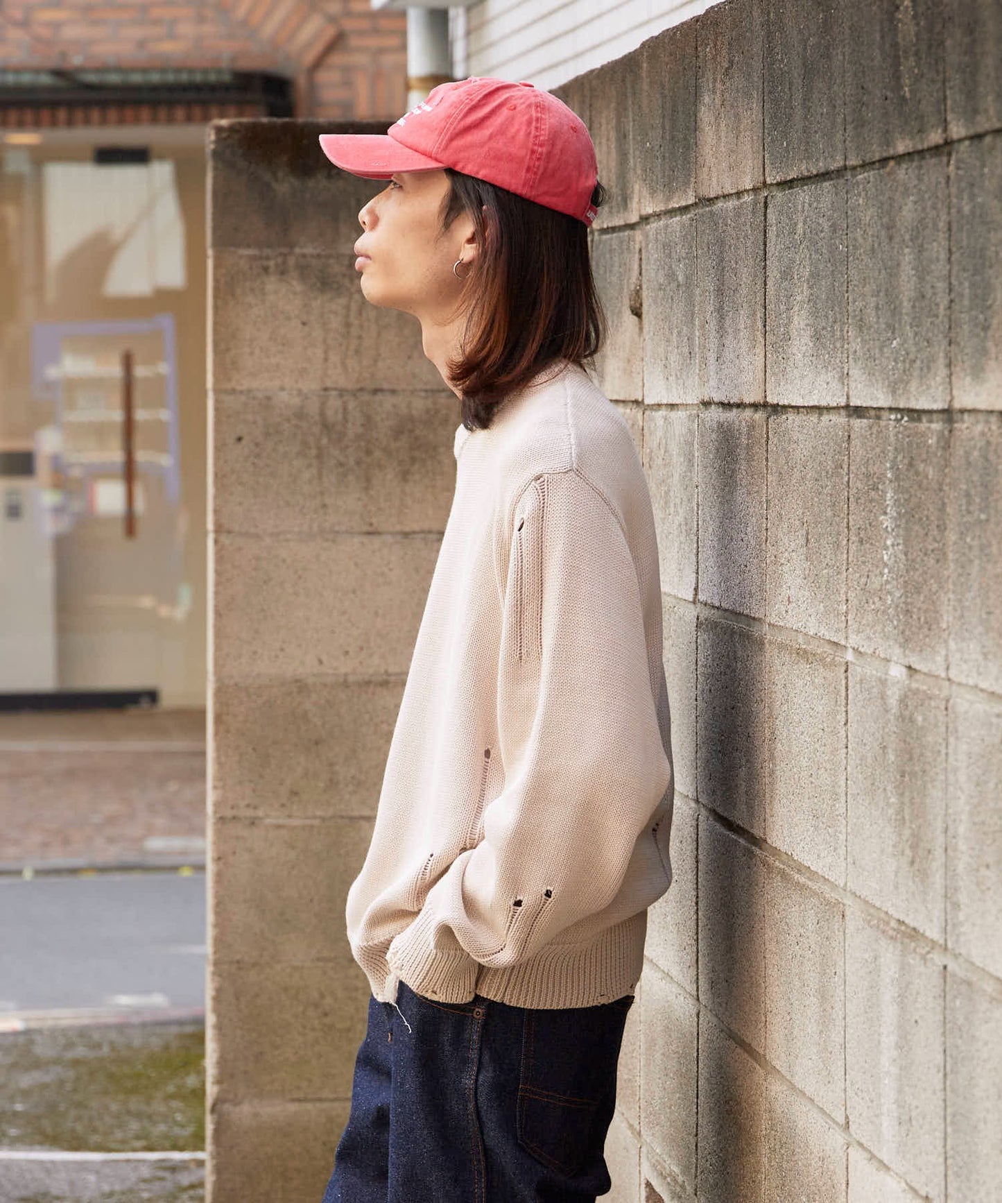 SUPPLIER / Dietressed Multiple Cross Leather patch Crew Knit