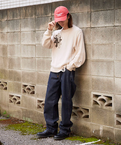 SUPPLIER / Dietressed Multiple Cross Leather patch Crew Knit