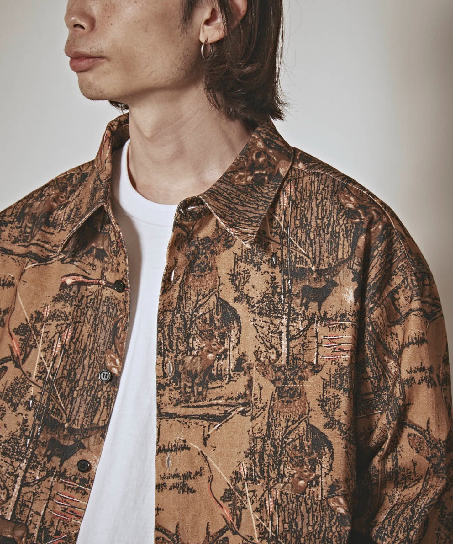 ALL RUNS / ハンティングパターン L/S ツイル生地 レギュラーカラーシャツ