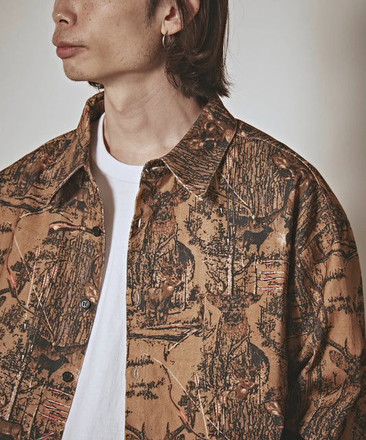 ALL RUNS / ハンティングパターン L/S ツイル生地 レギュラーカラーシャツ