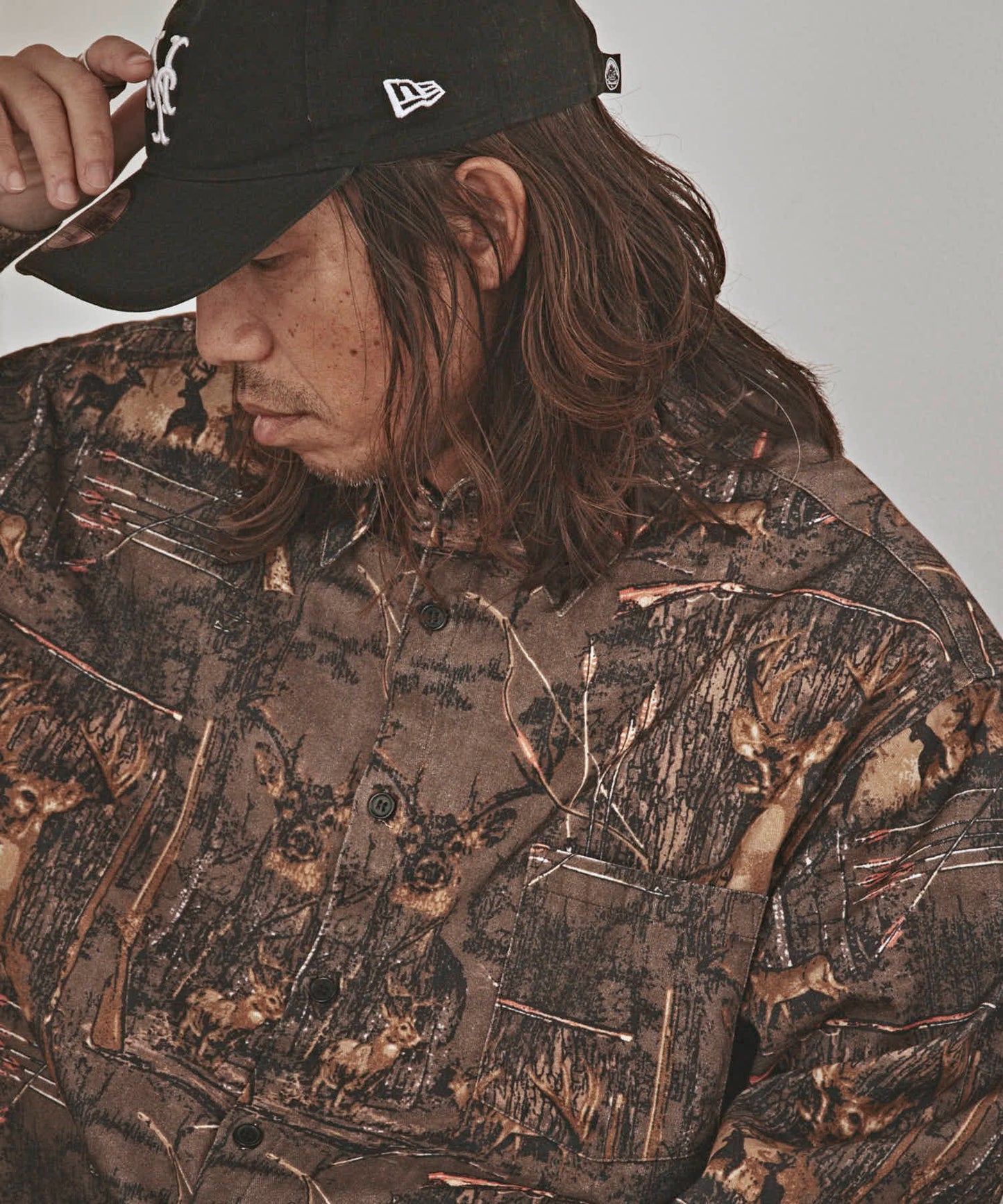 ALL RUNS / ハンティングパターン L/S ツイル生地 レギュラーカラーシャツ