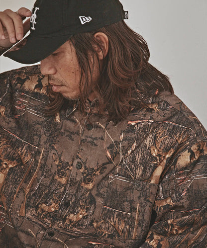 ALL RUNS / ハンティングパターン L/S ツイル生地 レギュラーカラーシャツ