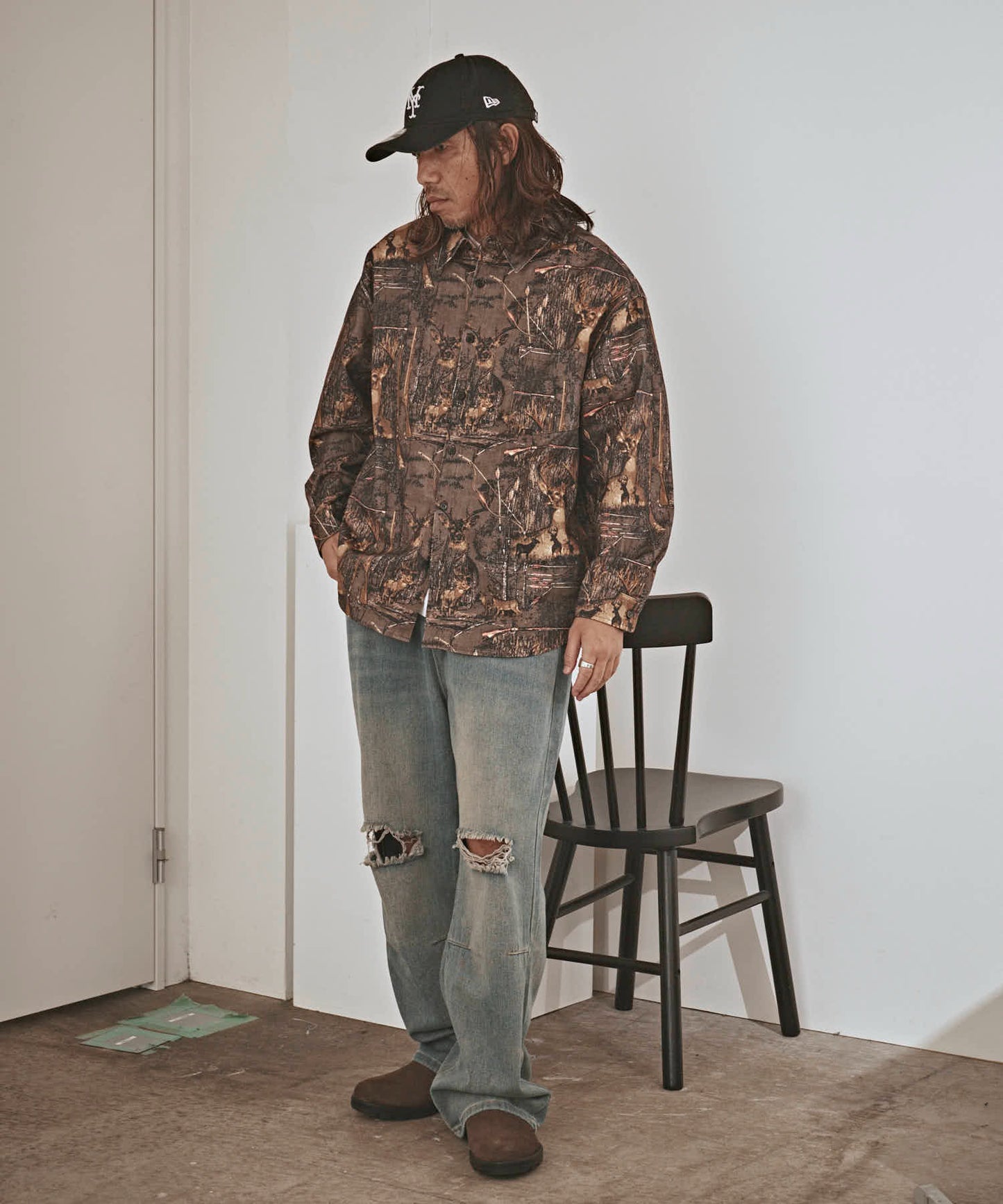 ALL RUNS / ハンティングパターン L/S ツイル生地 レギュラーカラーシャツ