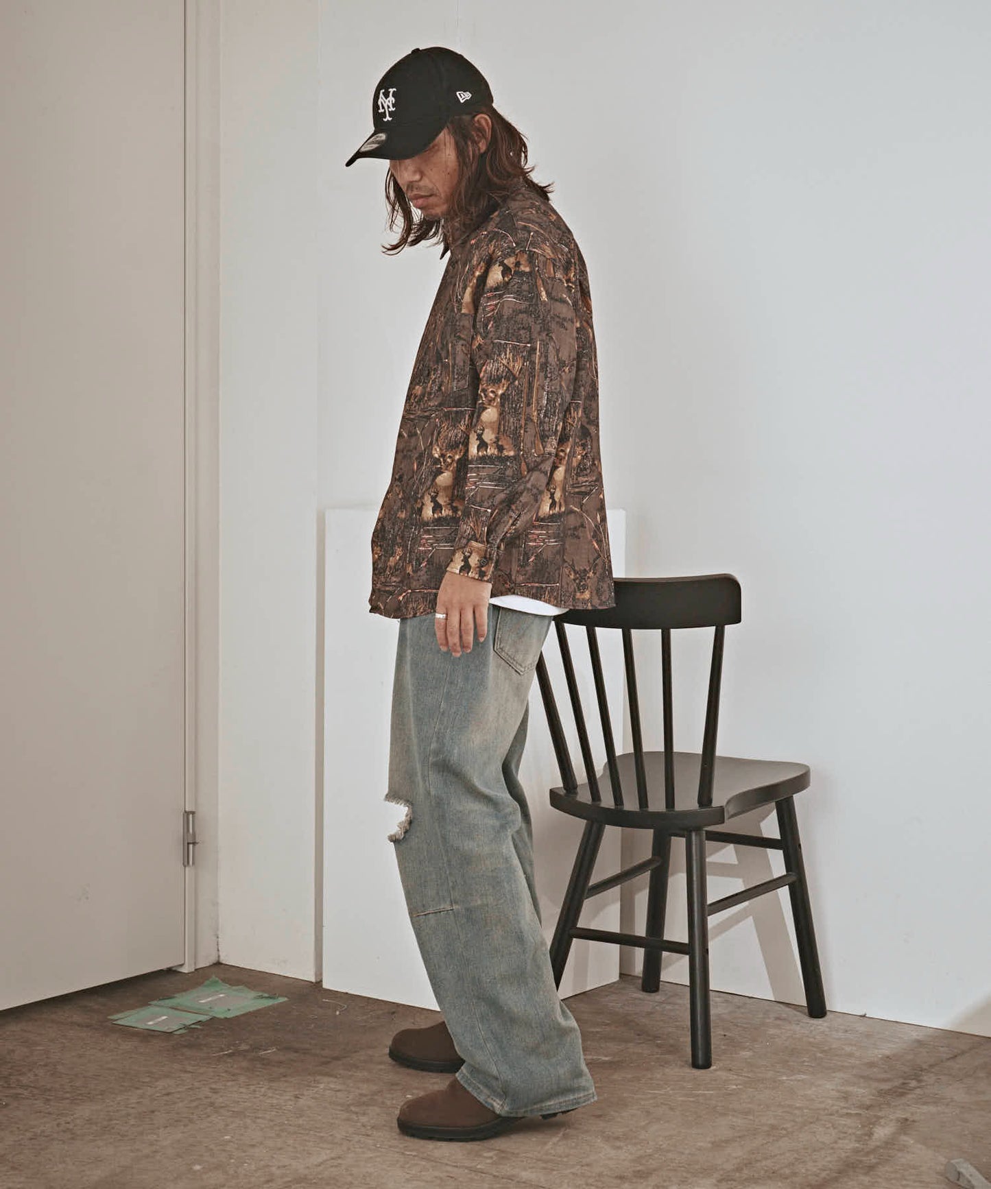 ALL RUNS / ハンティングパターン L/S ツイル生地 レギュラーカラーシャツ