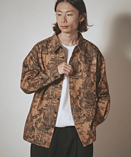 ALL RUNS / ハンティングパターン L/S ツイル生地 レギュラーカラーシャツ