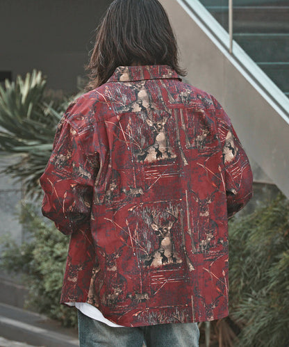 ALL RUNS / ハンティングパターン L/S ツイル生地 レギュラーカラーシャツ