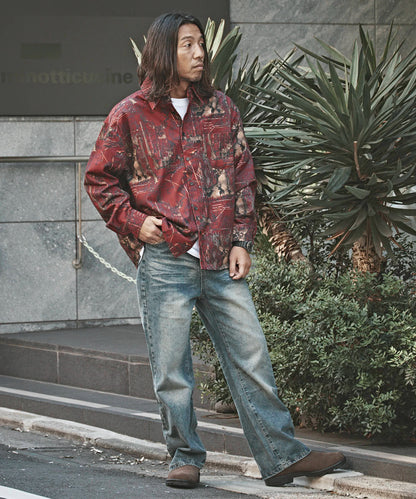 ALL RUNS / ハンティングパターン L/S ツイル生地 レギュラーカラーシャツ