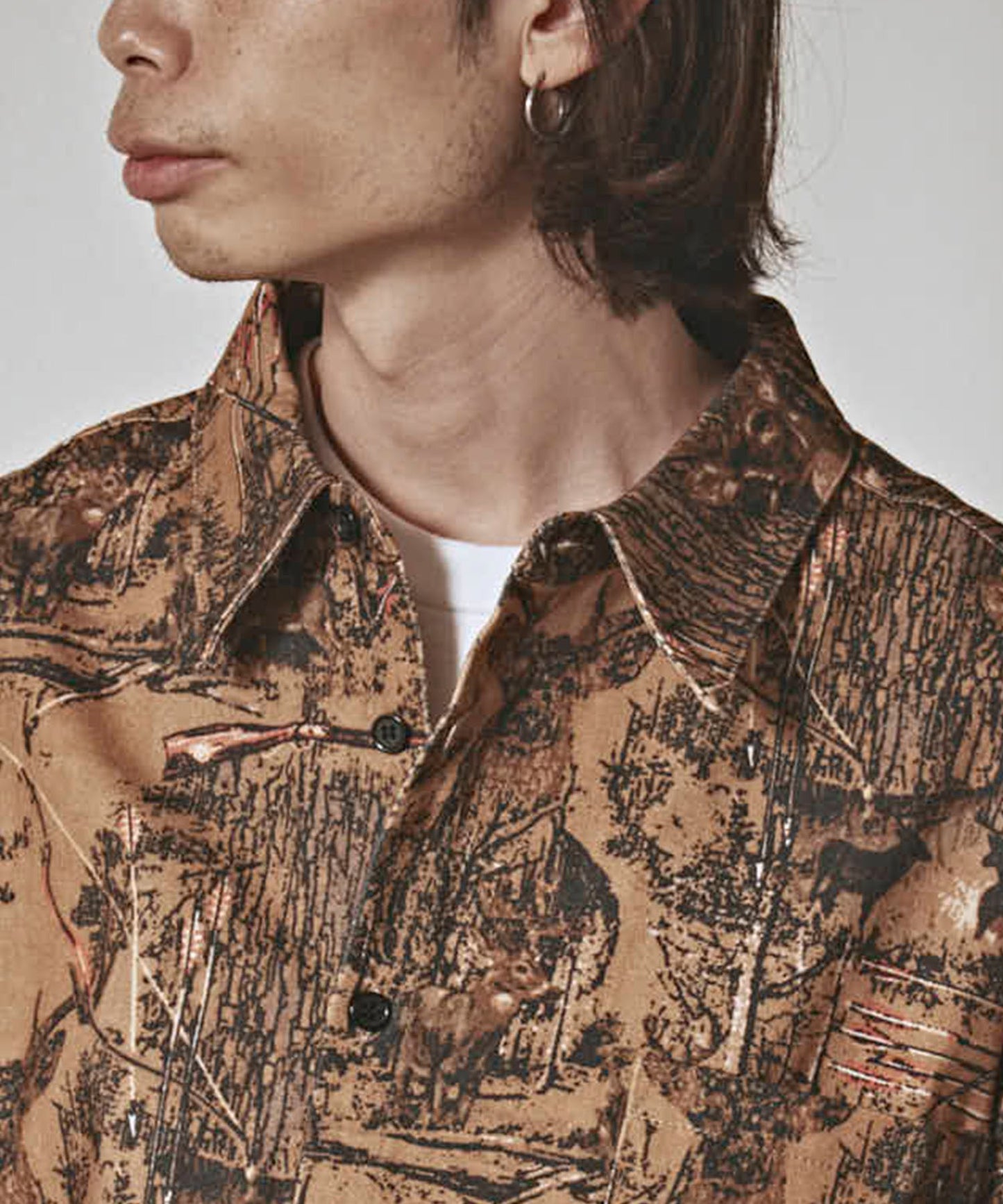 ALL RUNS / ハンティングパターン L/S ツイル生地 レギュラーカラーシャツ