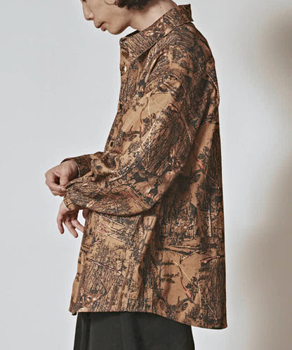 ALL RUNS / ハンティングパターン L/S ツイル生地 レギュラーカラーシャツ