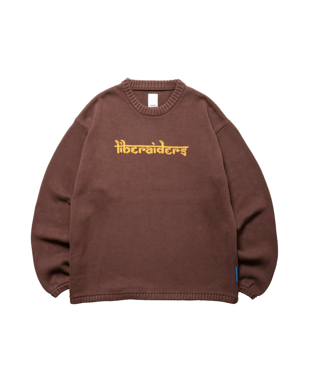 Liberaiders / WOVEN LOGO KNIT SWEATER