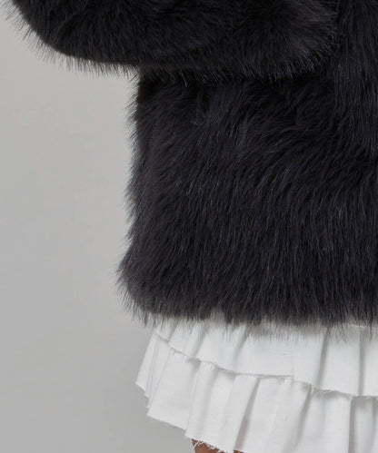 Chick / Faux Fur Chin Strap 2-Way Poodle Jacket