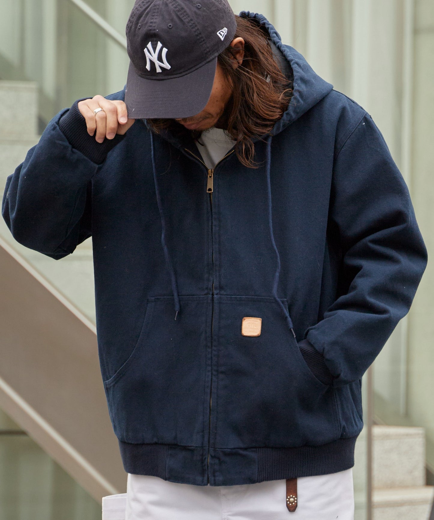 ALL RUNS / ダックコットン キルティングライナー フルジップフーデッドブルゾン