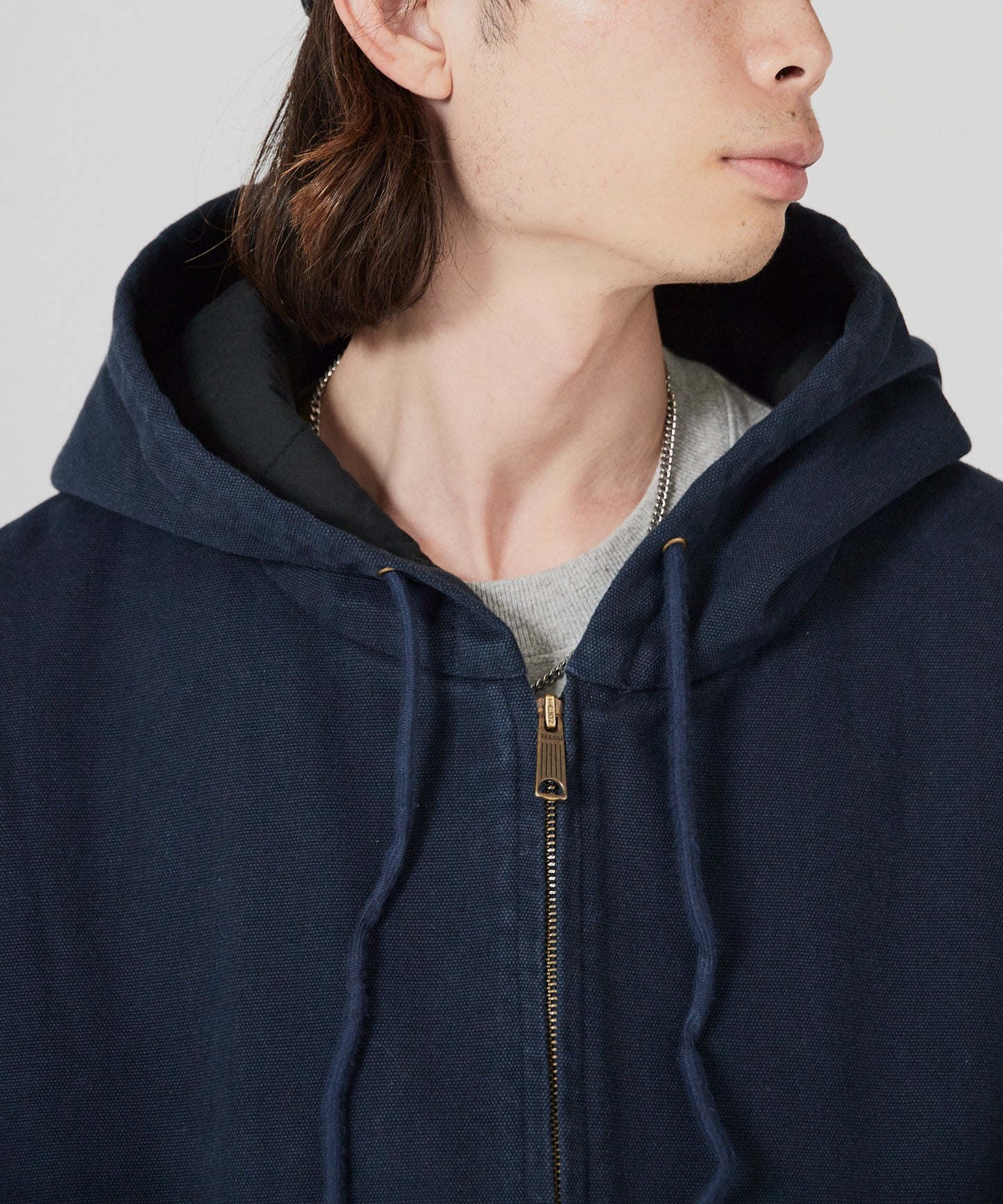 ALL RUNS / ダックコットン キルティングライナー フルジップフーデッドブルゾン