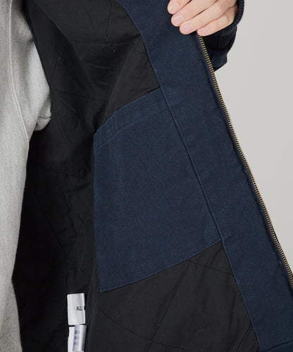 ALL RUNS / ダックコットン キルティングライナー フルジップフーデッドブルゾン