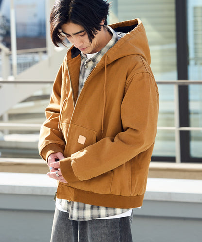 ALL RUNS / ダックコットン キルティングライナー フルジップフーデッドブルゾン