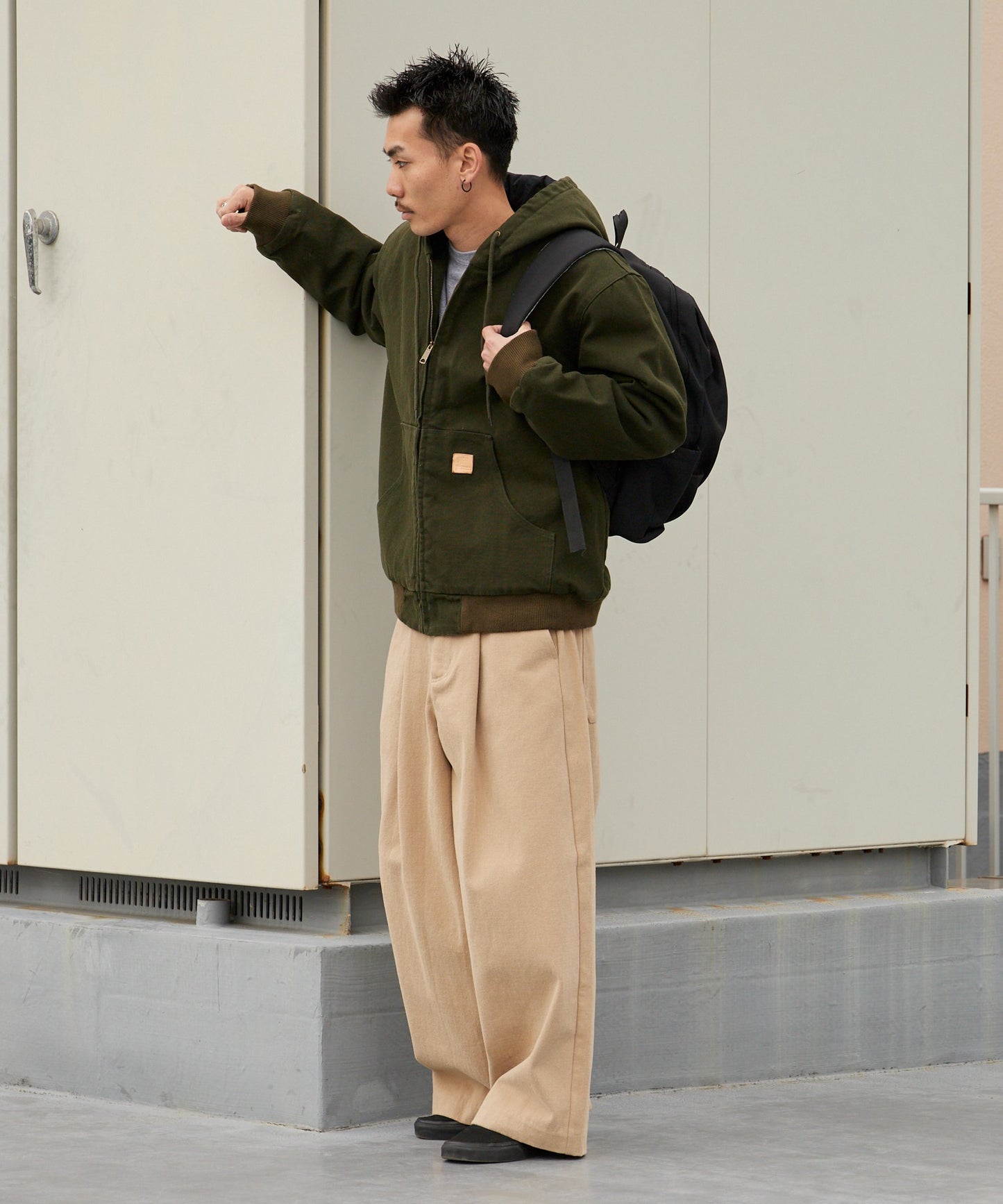 ALL RUNS / ダックコットン キルティングライナー フルジップフーデッドブルゾン