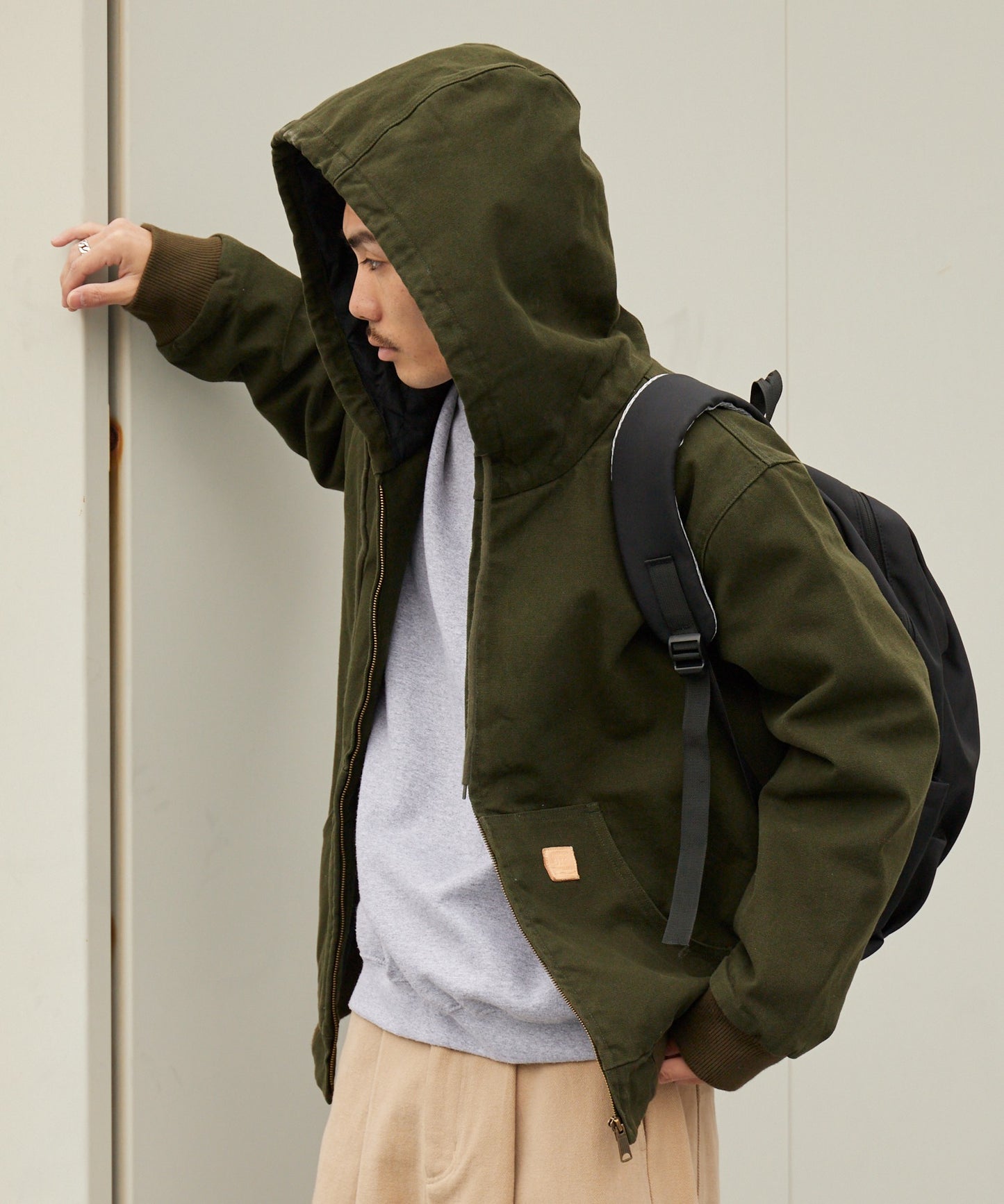 ALL RUNS / ダックコットン キルティングライナー フルジップフーデッドブルゾン