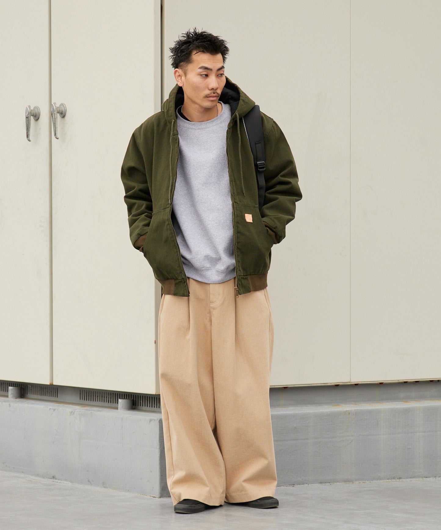 ALL RUNS / ダックコットン キルティングライナー フルジップフーデッドブルゾン