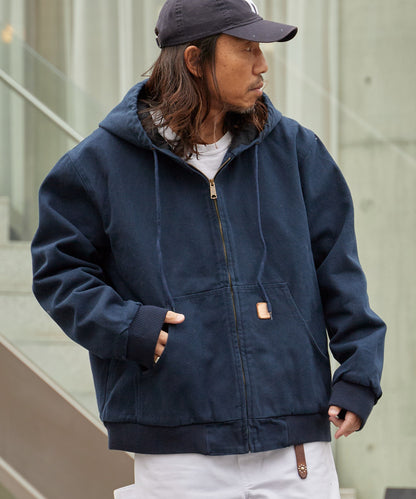 ALL RUNS / ダックコットン キルティングライナー フルジップフーデッドブルゾン