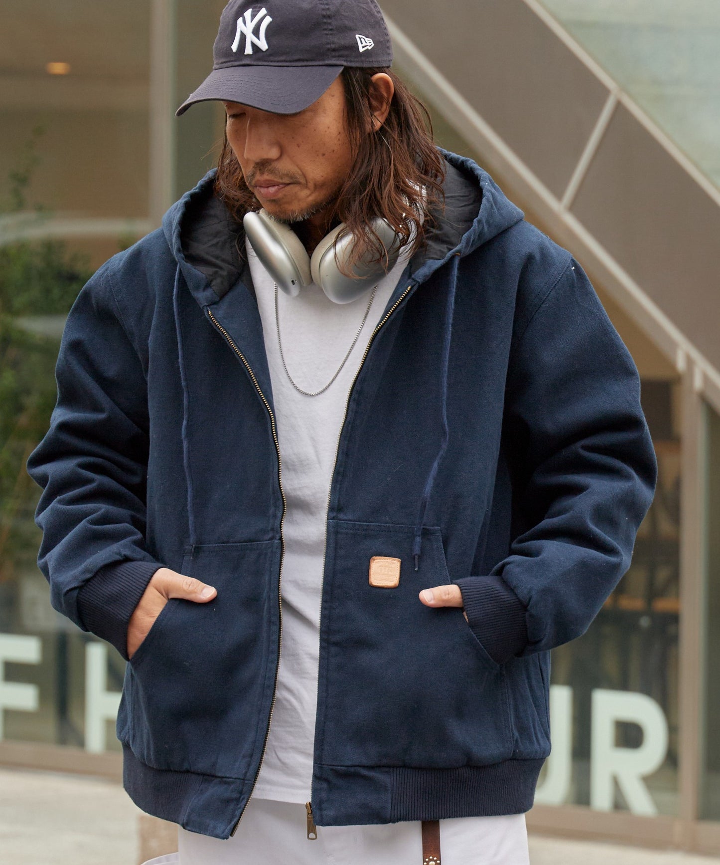 ALL RUNS / ダックコットン キルティングライナー フルジップフーデッドブルゾン