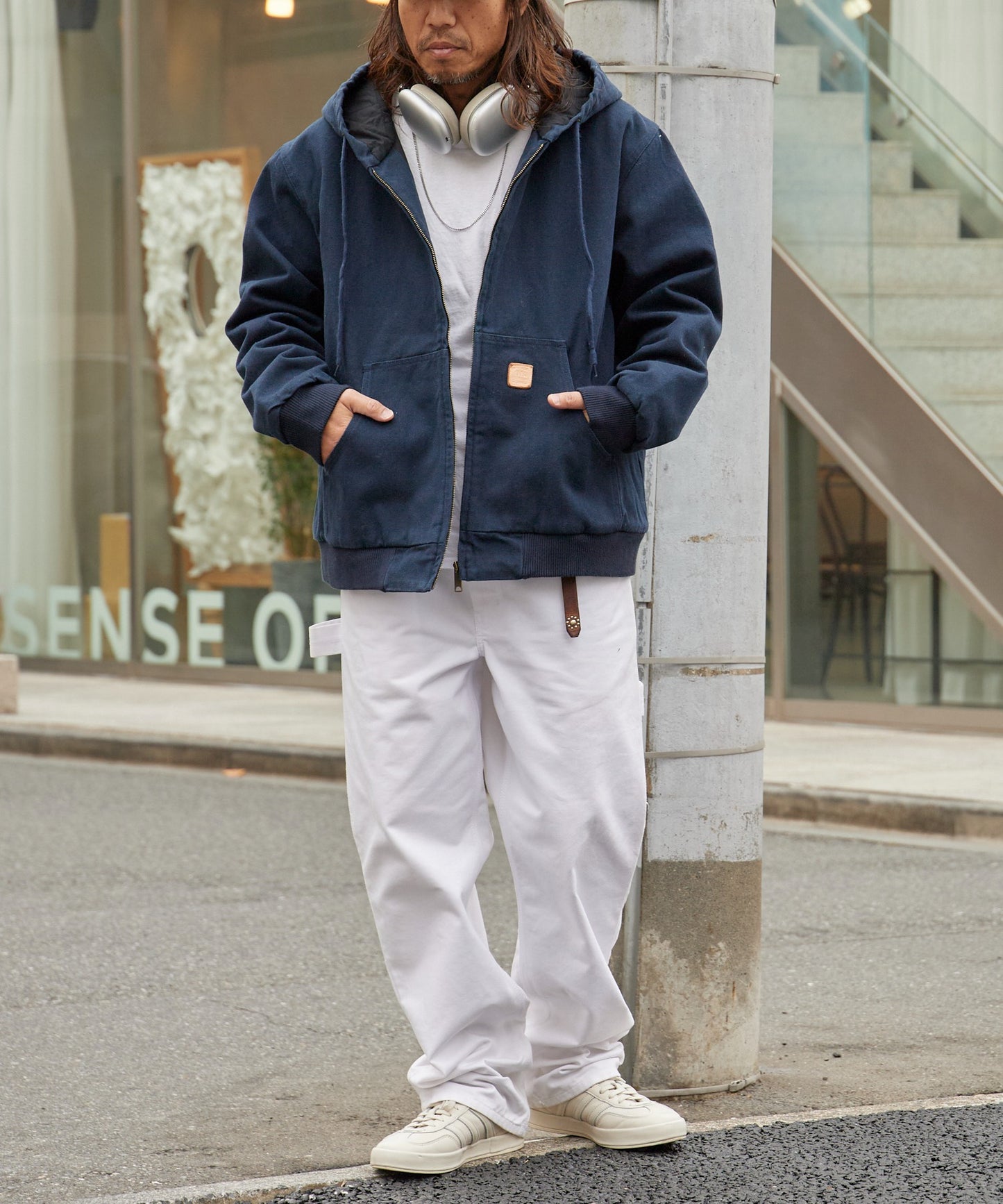 ALL RUNS / ダックコットン キルティングライナー フルジップフーデッドブルゾン