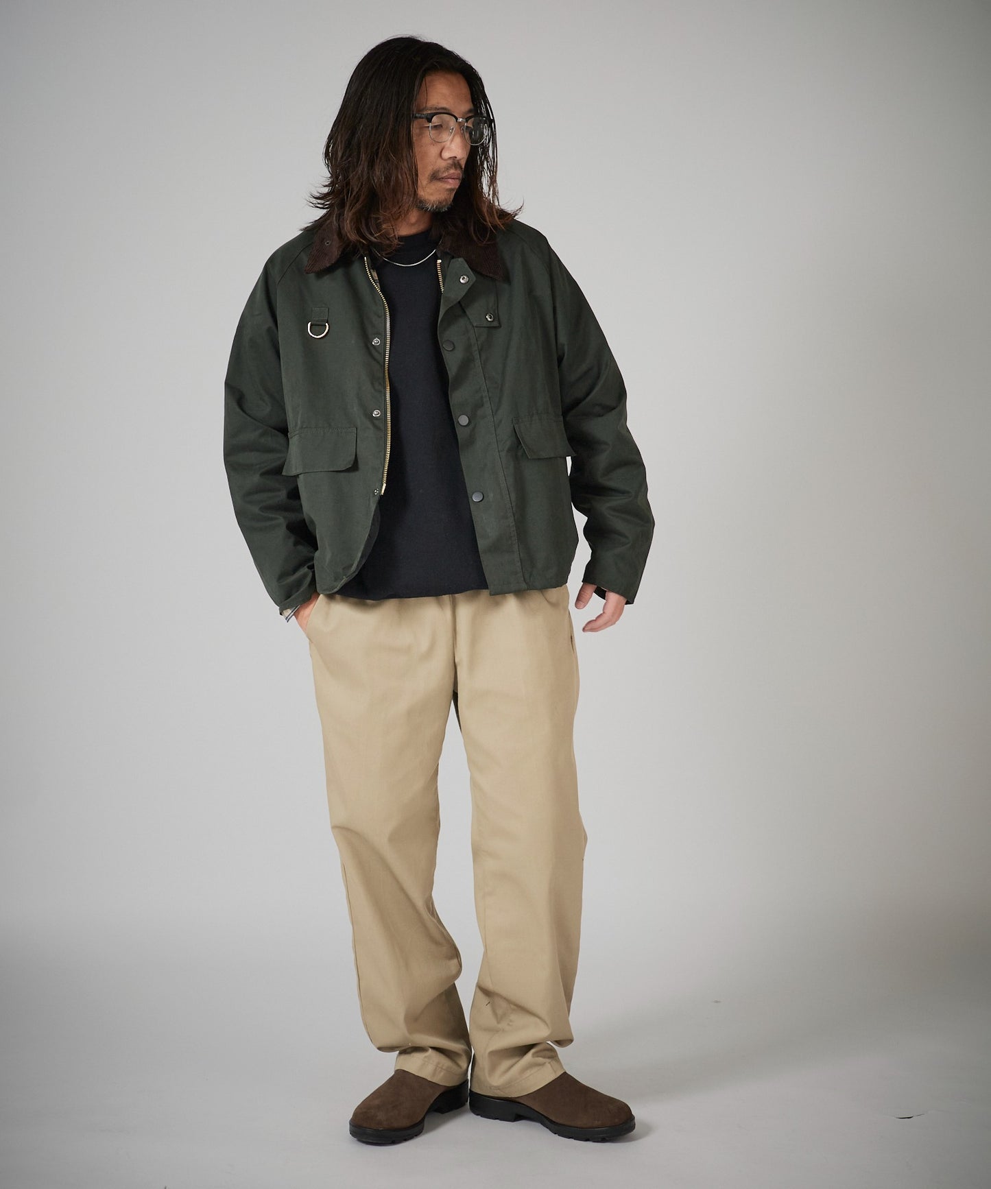 ALL RUNS / 襟コーデュロイ ピーチスキン ハンティングジャケット