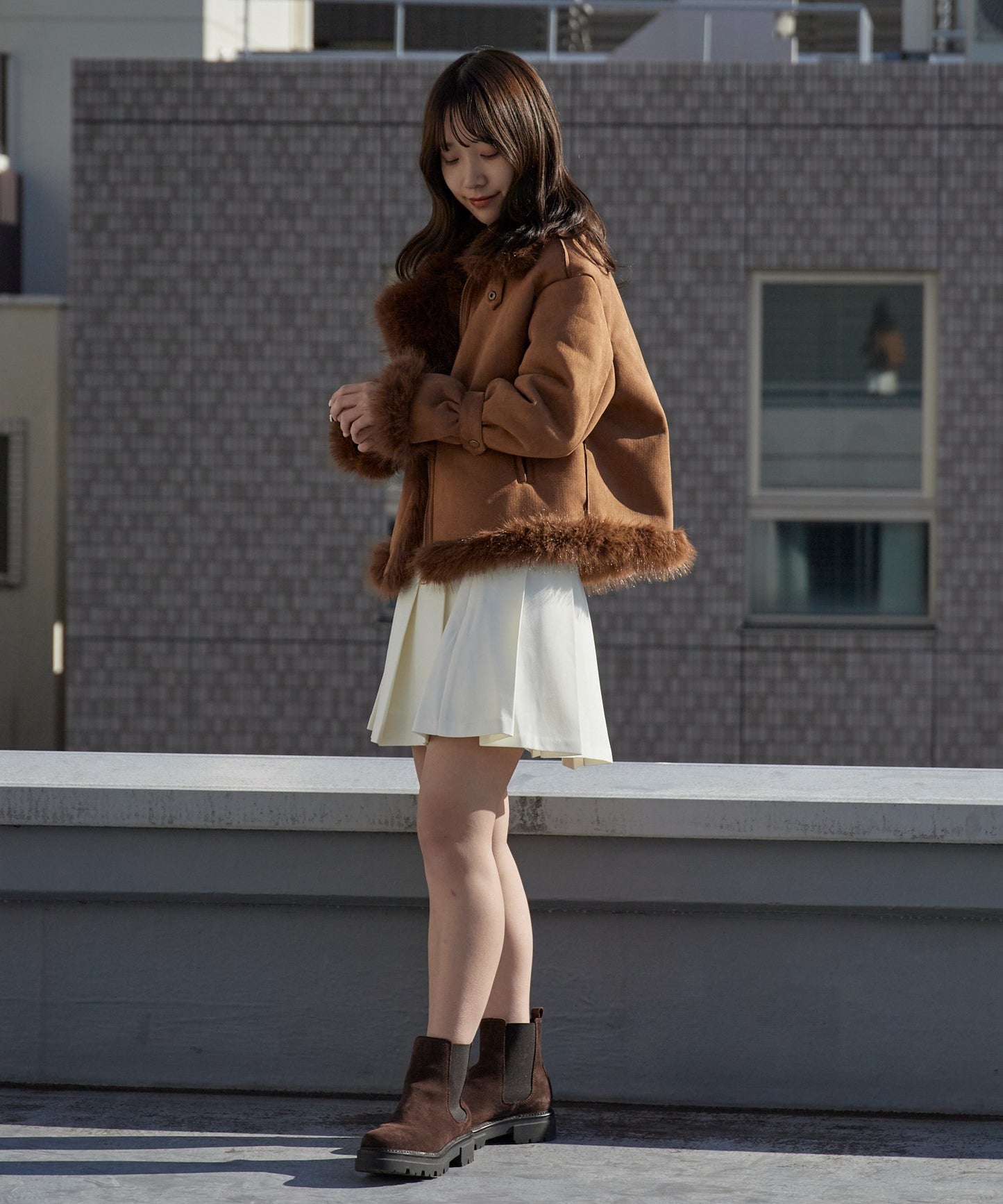 Chick / Chin Strap Faux Fur Jacket