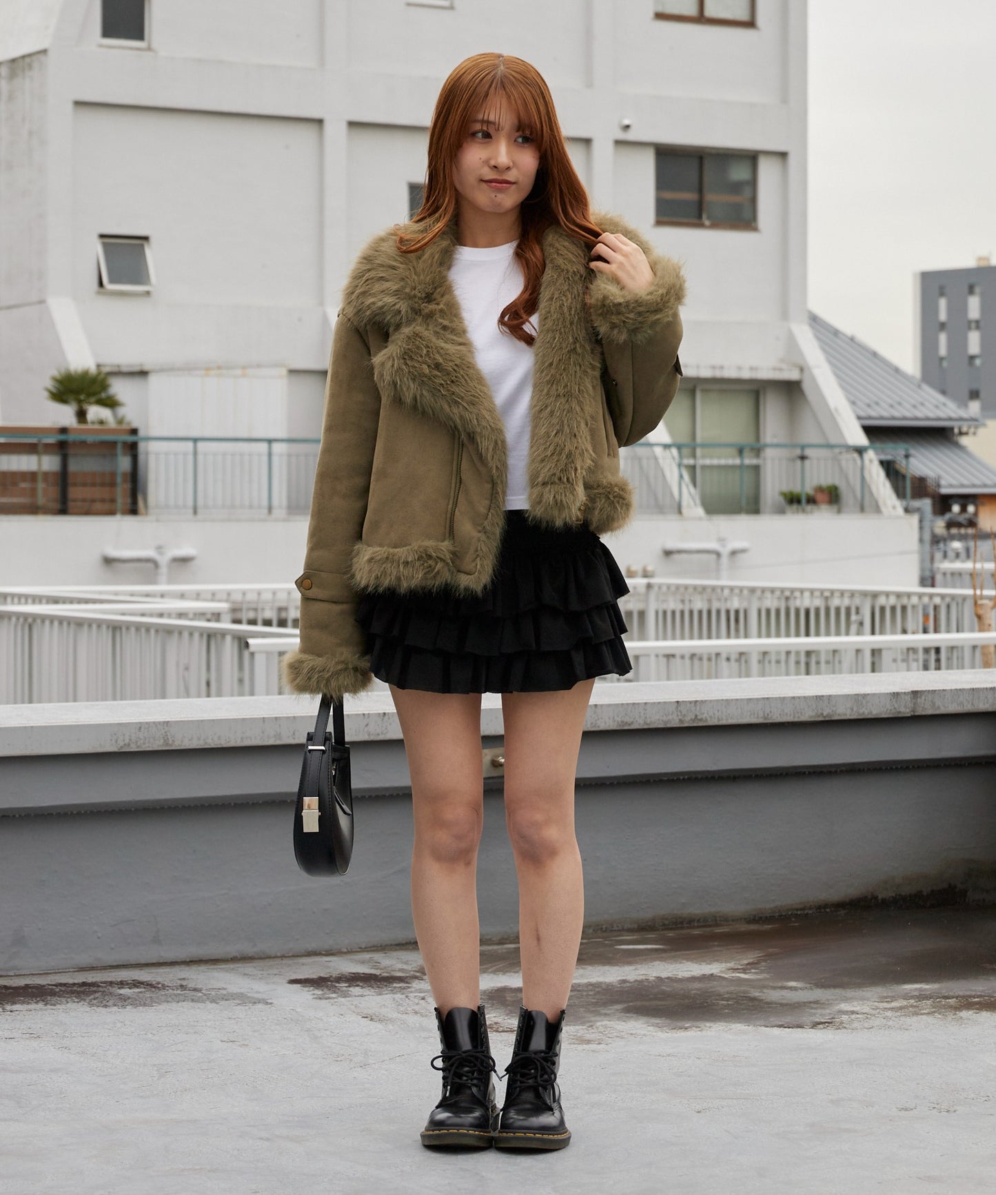 Chick / Chin Strap Faux Fur Jacket