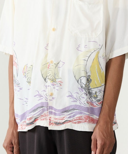 【4月旬下旬お届け】REMI RELIEF / レーヨンアロハシャツ(ヨット総柄)