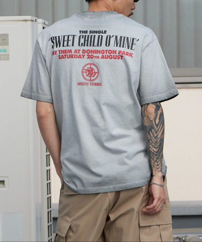 ALL RUNS / Rhinestone Design Crew Neck Band T-Shirt