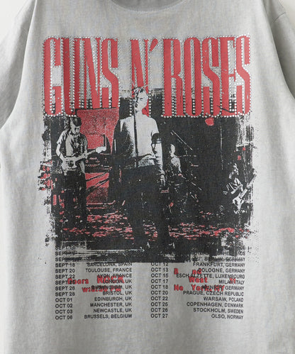 ALL RUNS / Rhinestone Design Crew Neck Band T-Shirt