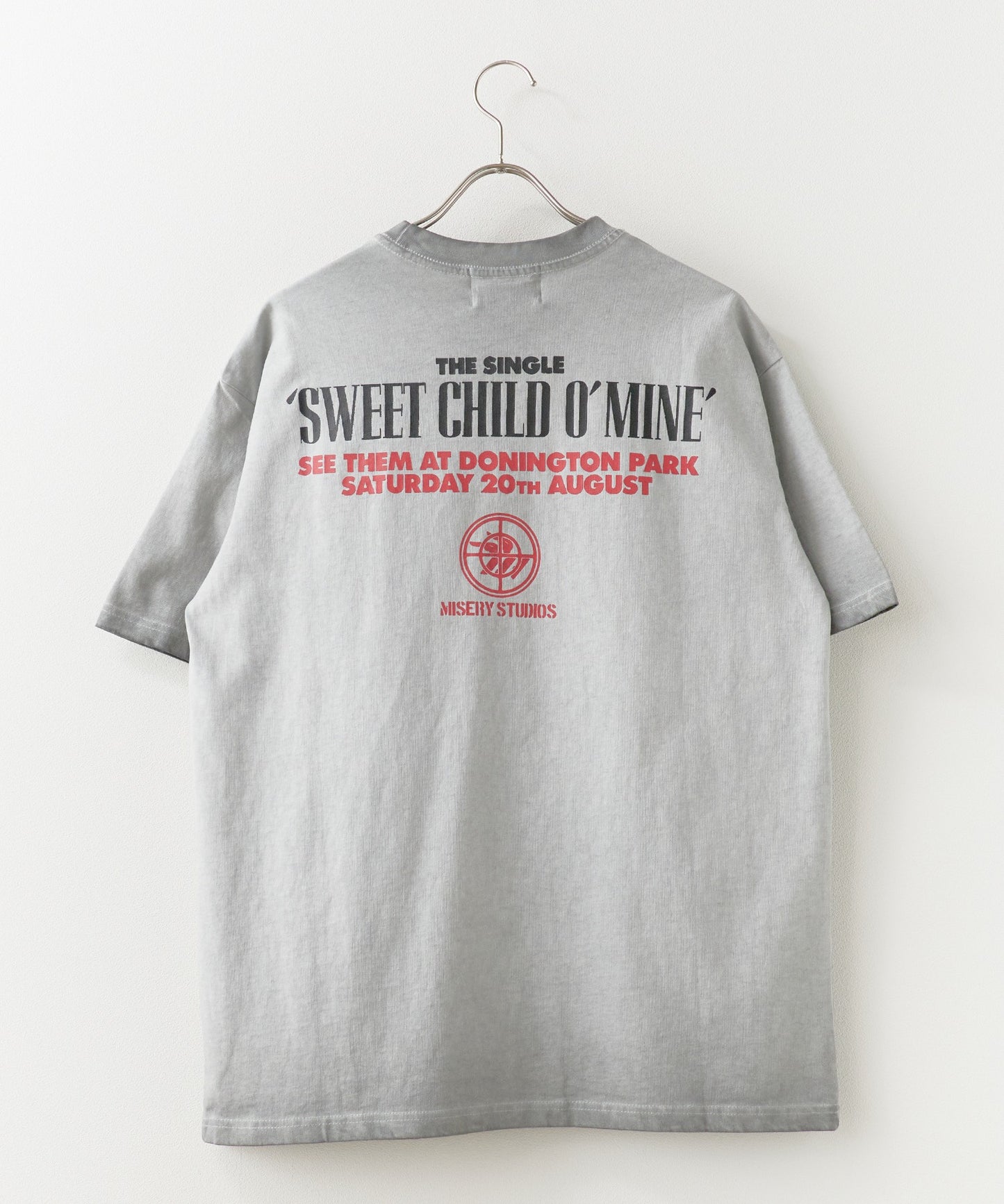 ALL RUNS / Rhinestone Design Crew Neck Band T-Shirt