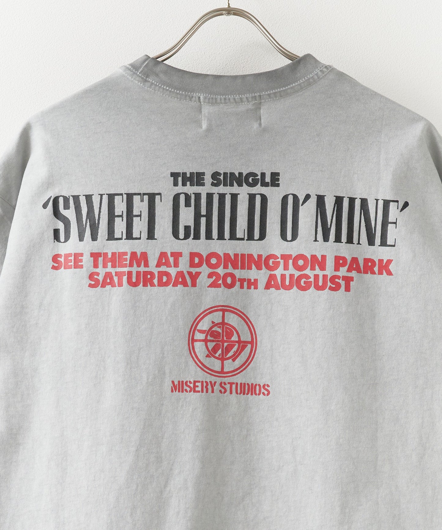 ALL RUNS / Rhinestone Design Crew Neck Band T-Shirt