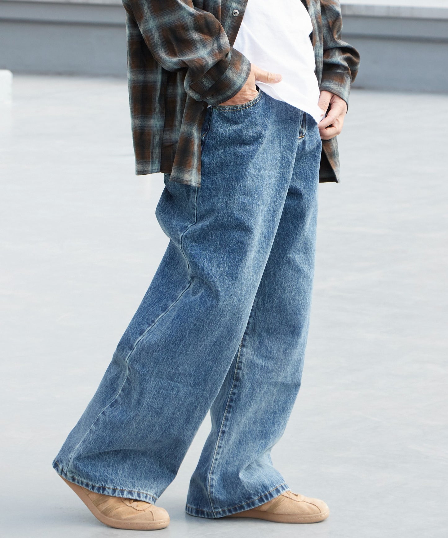 ALL RUNS / 5ポケット コットンワイドデニムパンツ