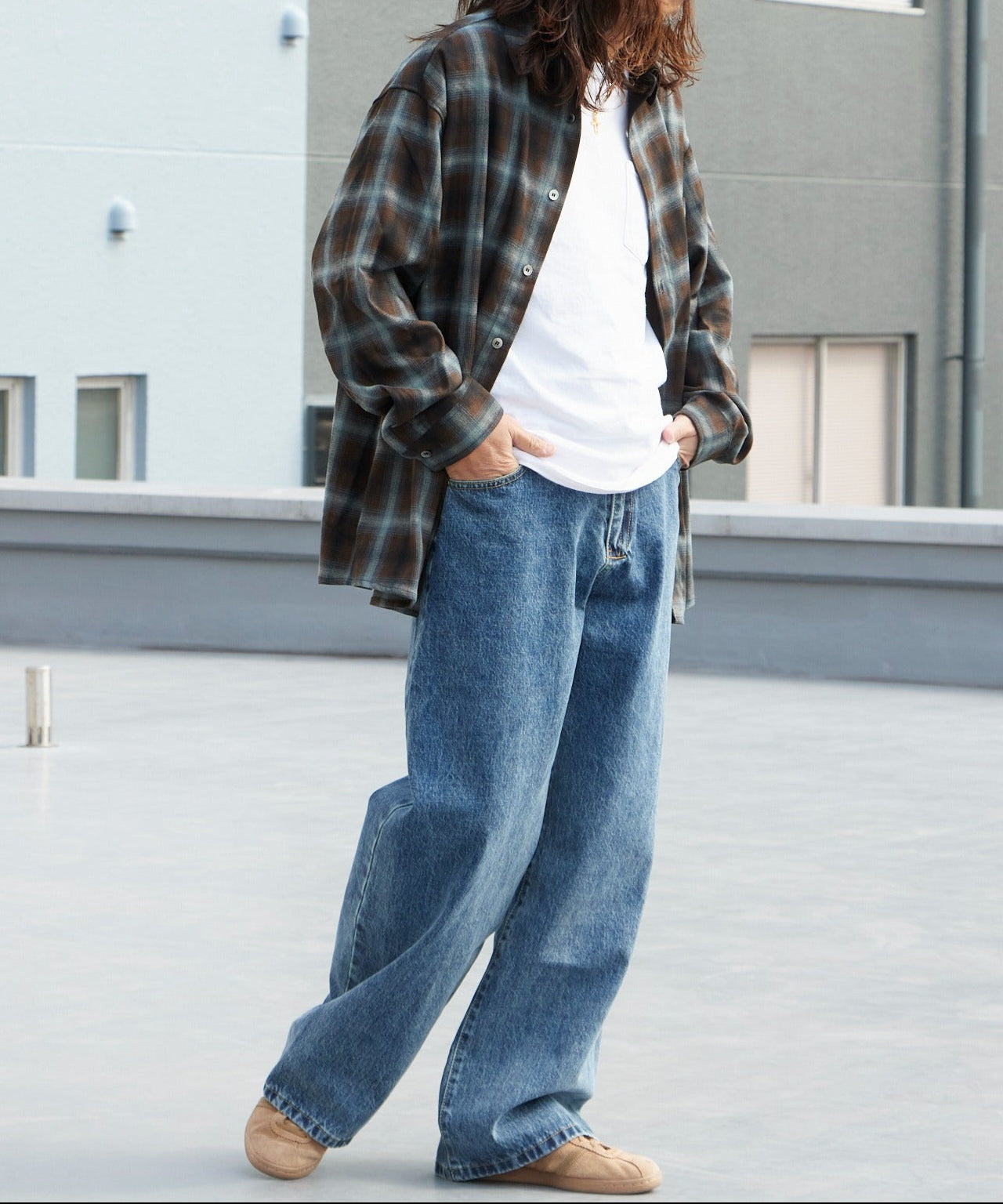 ALL RUNS / 5ポケット コットンワイドデニムパンツ